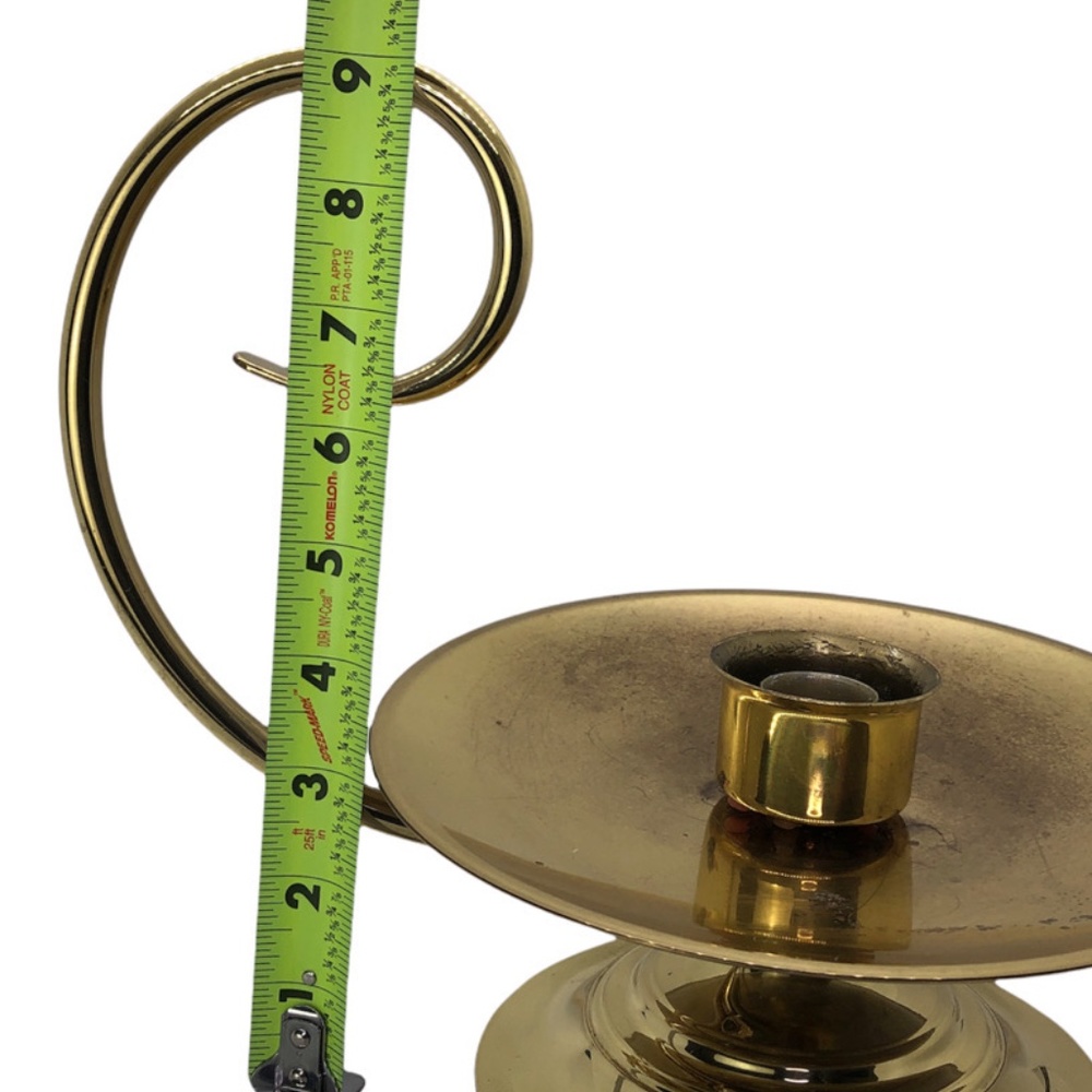Baldwin Brass w/Spiral Loop Handle Bed Chamber Solid Brass Candle Holder - Picture 5 of 16